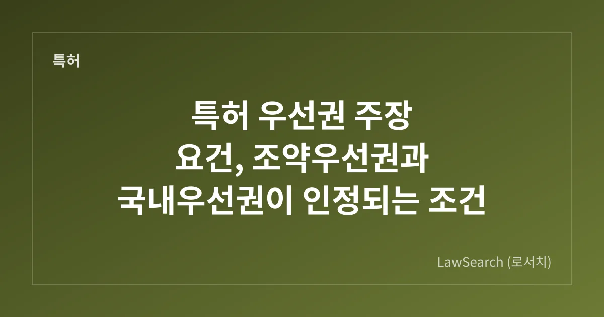 특허 우선권 주장 요건, 조약우선권과 국내우선권이 인정되는 조건