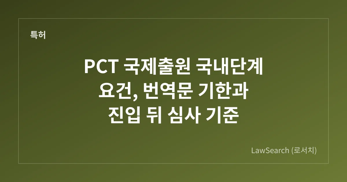 PCT 국제출원 국내단계 요건, 번역문 기한과 진입 뒤 심사 기준