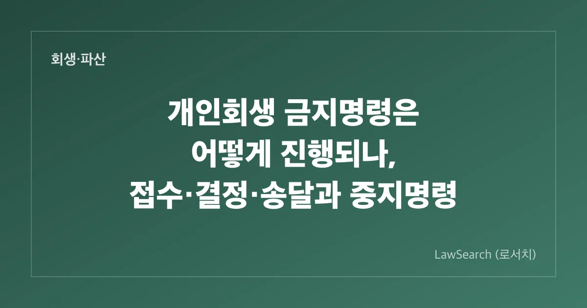 개인회생 금지명령은 어떻게 진행되나, 접수·결정·송달과 중지명령