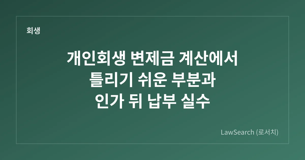 개인회생 변제금 계산에서 틀리기 쉬운 부분과 인가 뒤 납부 실수